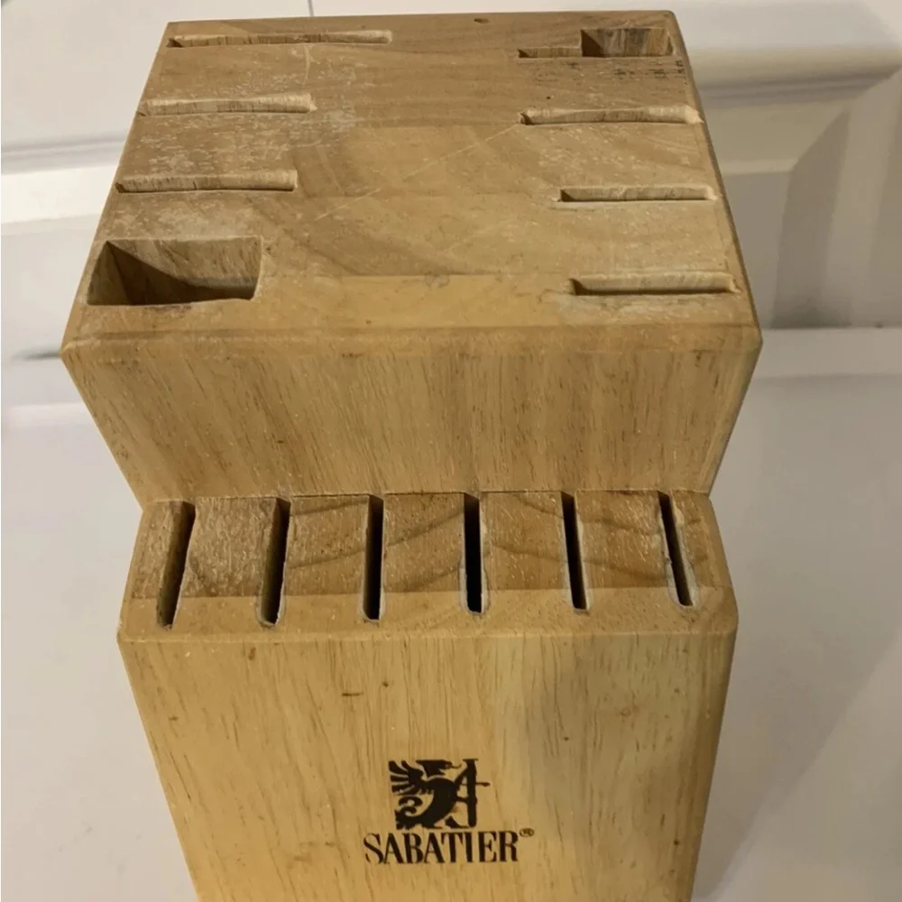 Sabatier 14 slot oak cutlery Wooden Knife Block‎